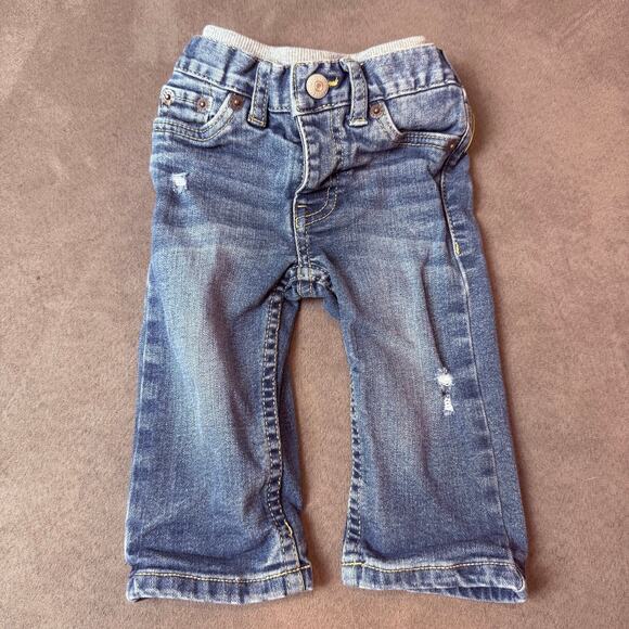 Levi's Jeans CUTE Baby Boy Pull On Pant Knit Waistband 6 Months - Picture 1 of 9